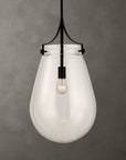 Dewdrop - 1 Light Glass Shade Pendant - Black