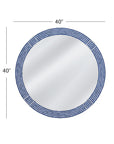 Blue Circle - Wall Mirror - Blue / Cream