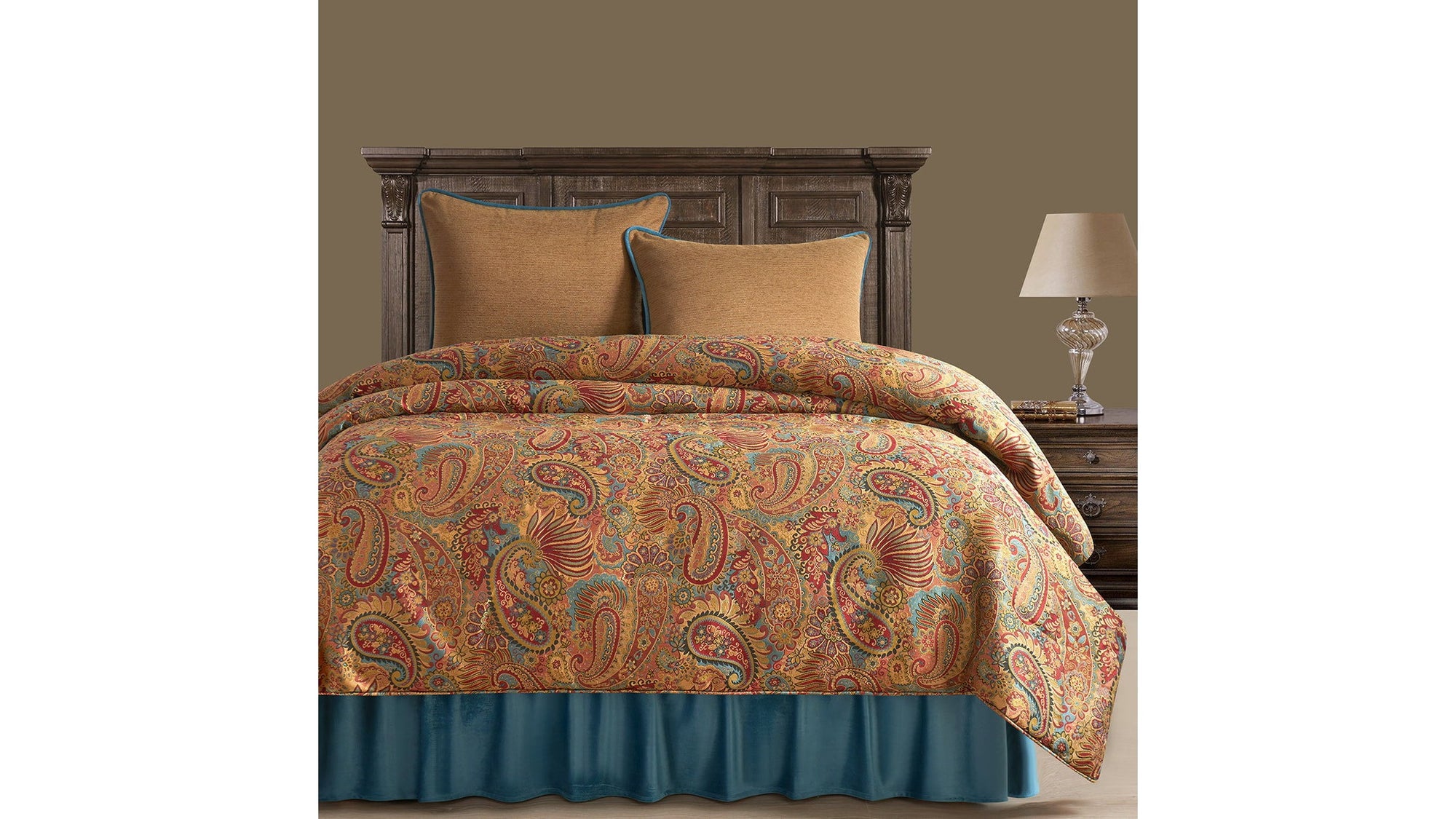 San Angelo - Twin Comforter Set Set of 3 - Teal
