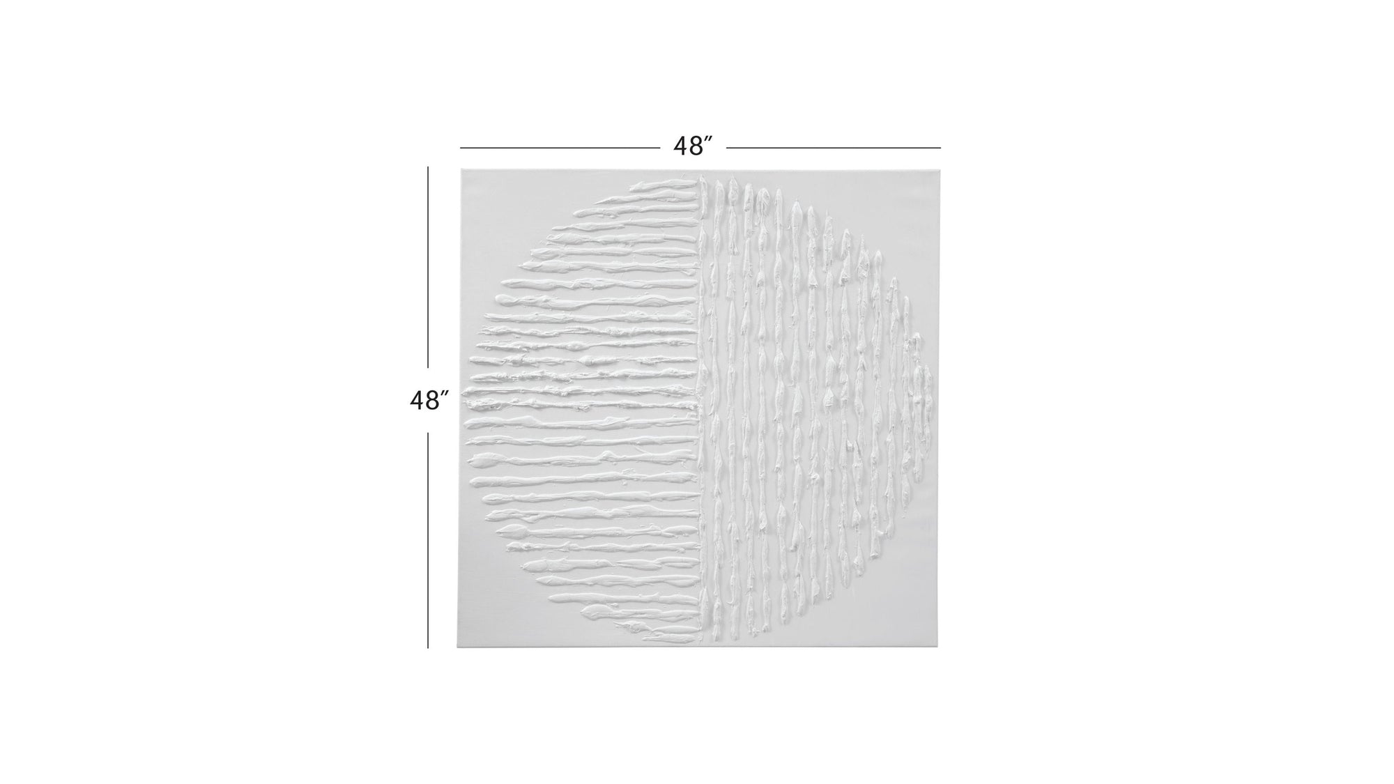 Textured Circle Canvas Art - White