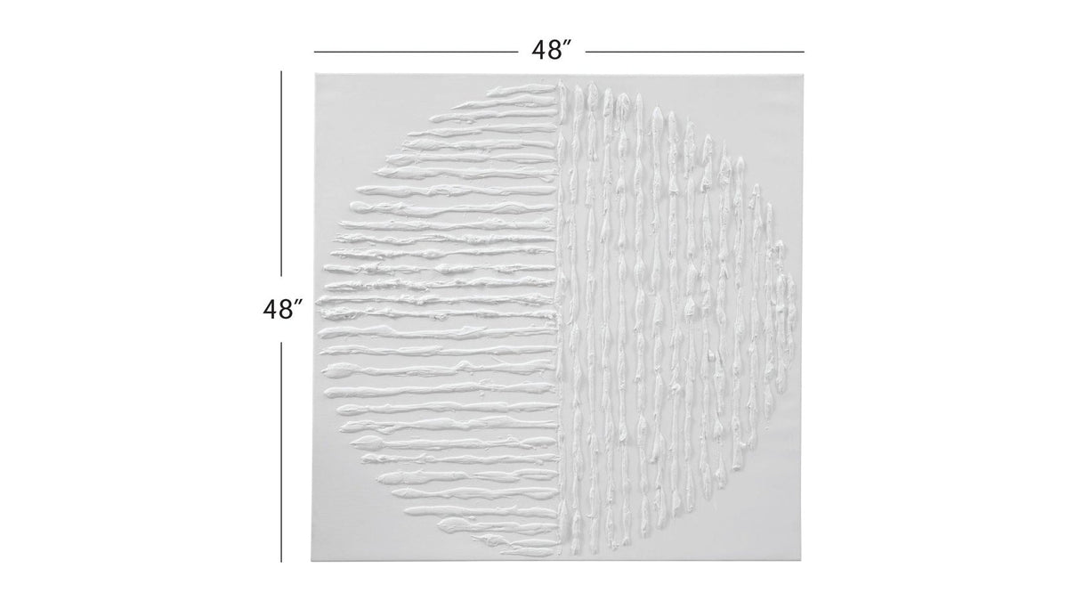 Textured Circle Canvas Art - White
