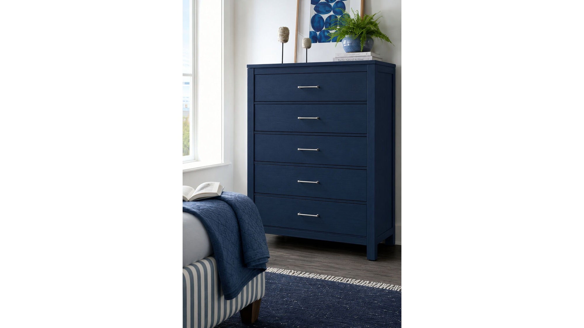 Tide &amp; Timber - Chest 5 Drawer - Luxe Blue Oak