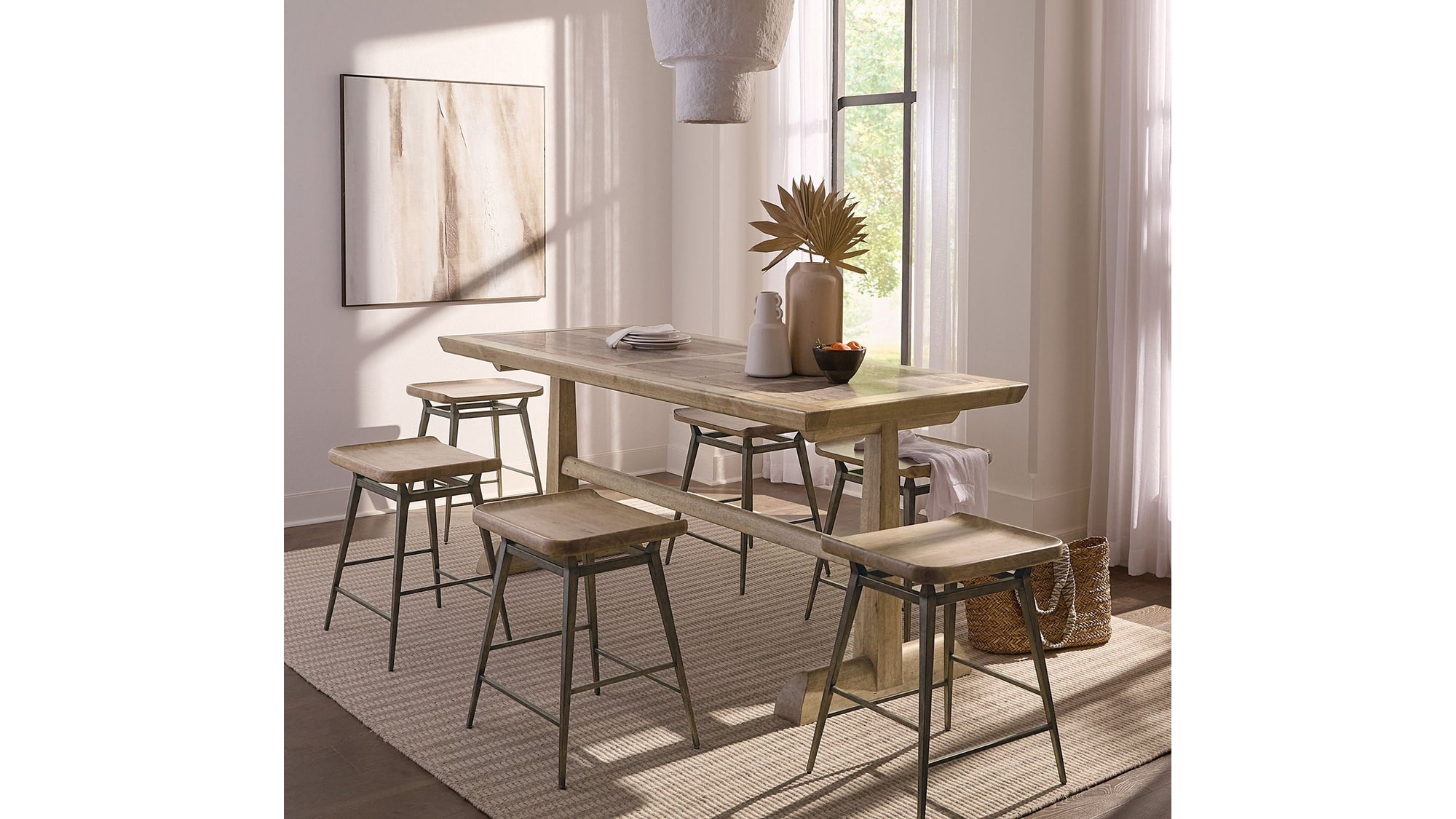 Vineyard Row - Friendship Table - Light Brown