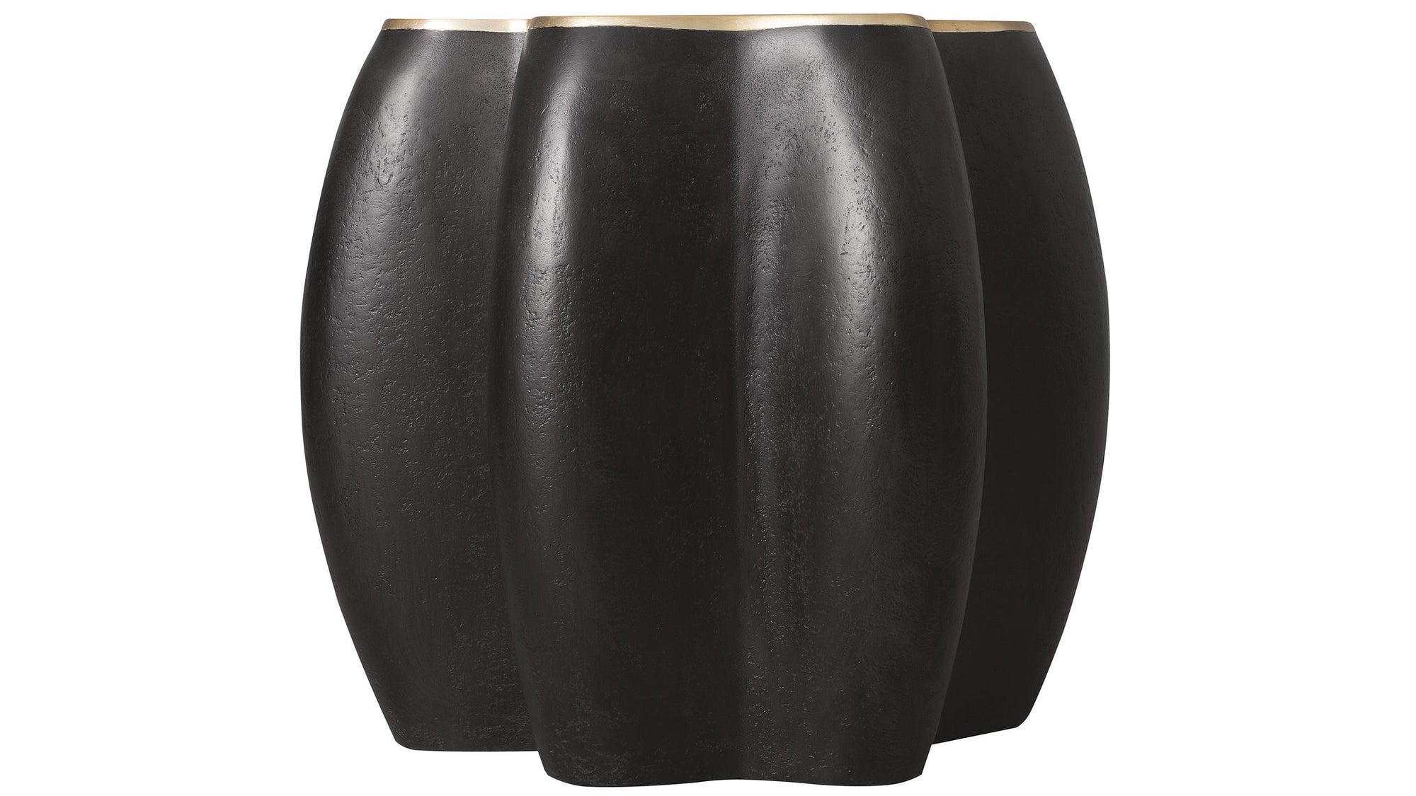 Melange - Even And Flow Round End Table - Black