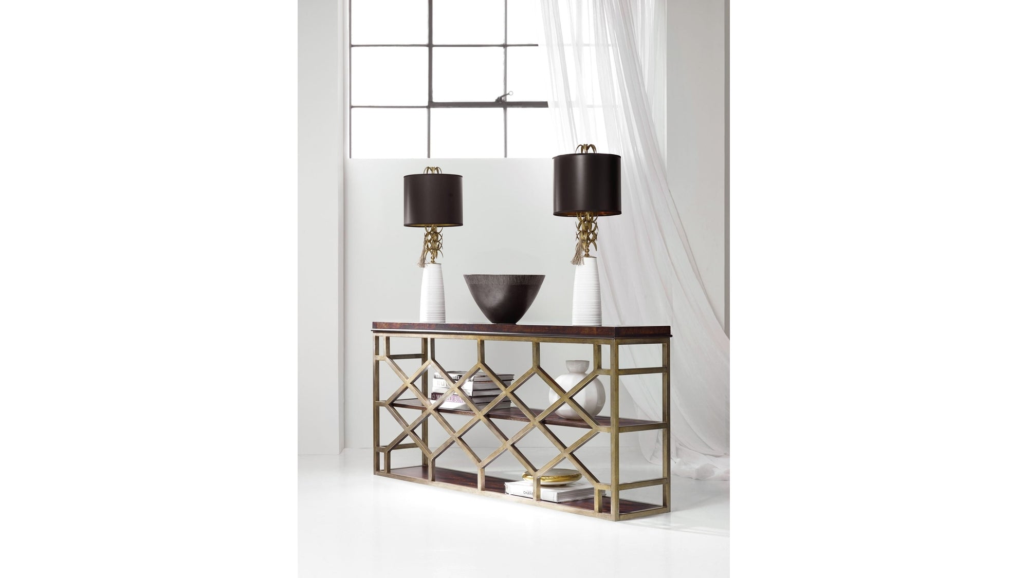 Melange - Giles Console Table - Dark Brown