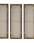 Smoke Break - Hand Painted Modern Art (Set of 3) - Black / Gray / Orange / Woodtone / Yellow