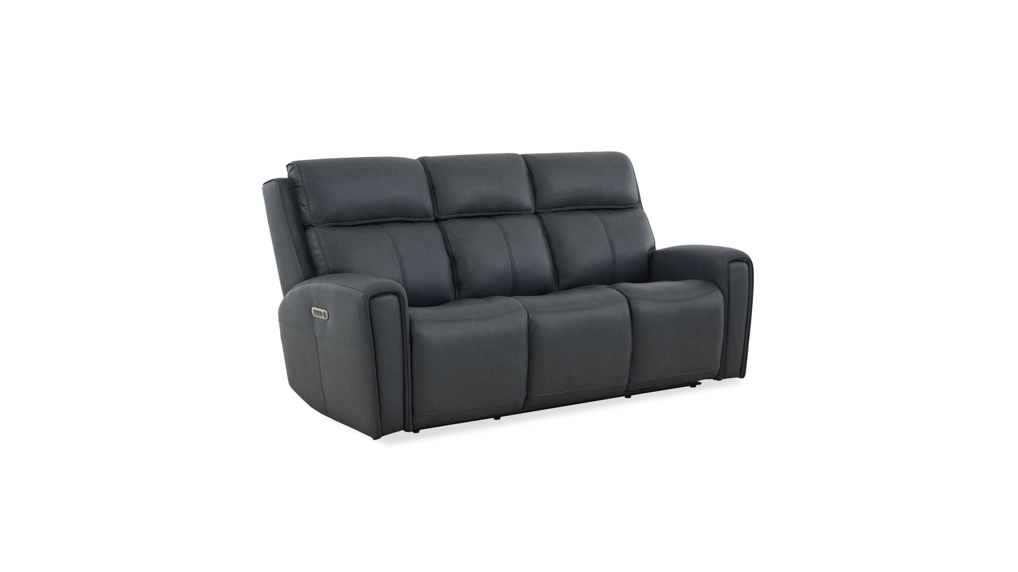 Warren - Power Reclining Sofa With Console, Power Headrest & Lumbar - Black
