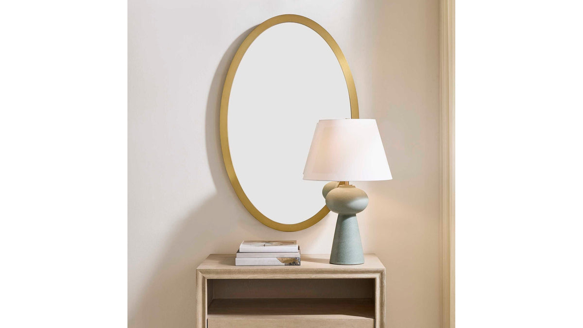 Elstree - Oval Mirror - Antique Brass