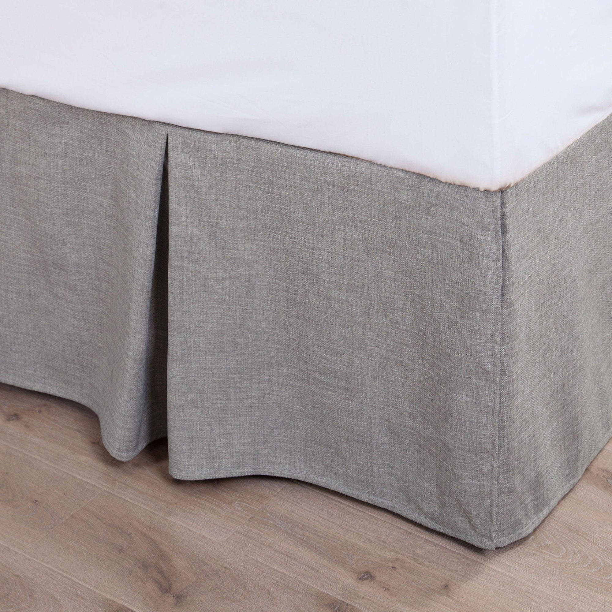 Carmen Kilim - Queen Faux Linen Bed Skirt - Solid Taupe