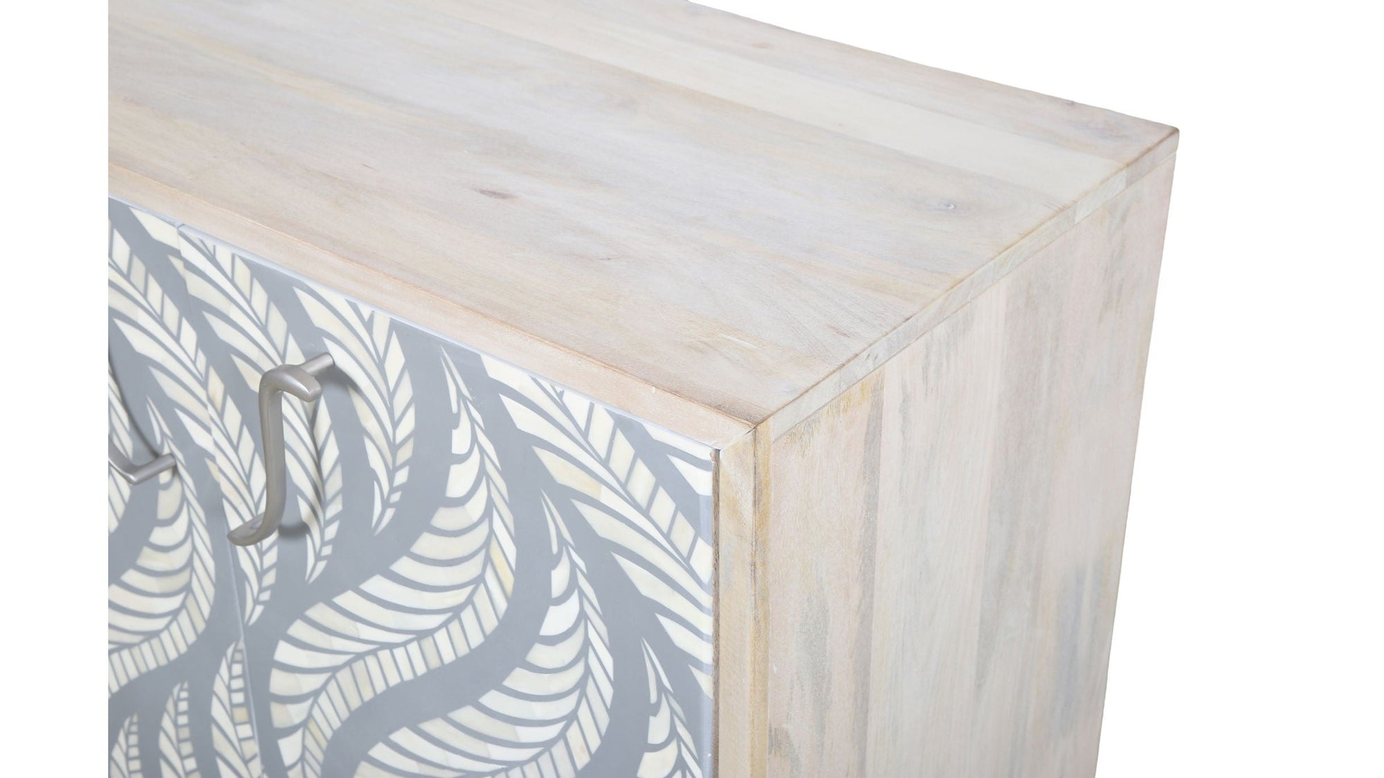 Leia - Bar Cabinet - White Mango / Ivory Bone / Gray