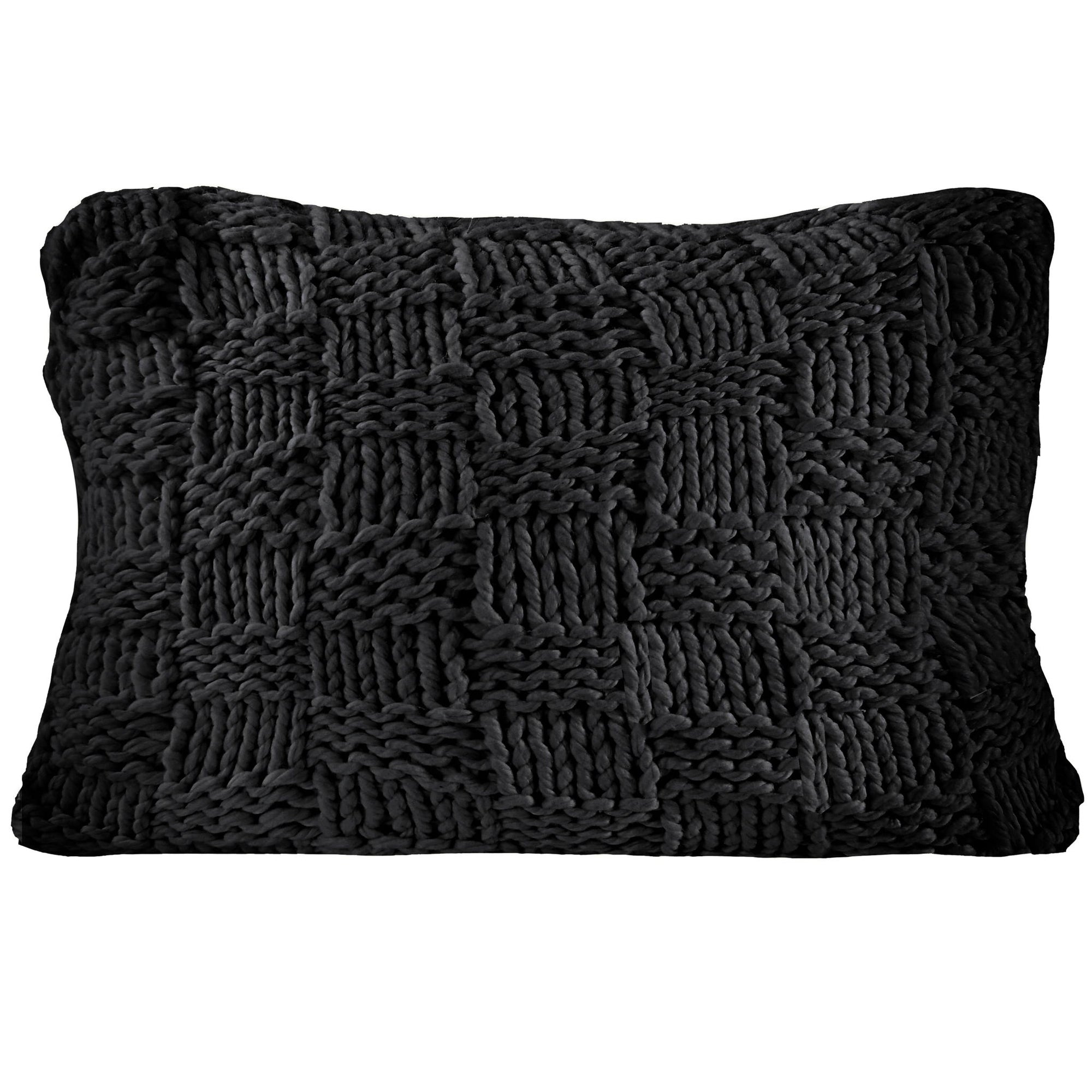 Chess Knit - Dutch Euro Pillow - Black
