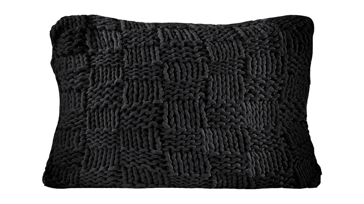 Chess Knit - Dutch Euro Pillow - Black