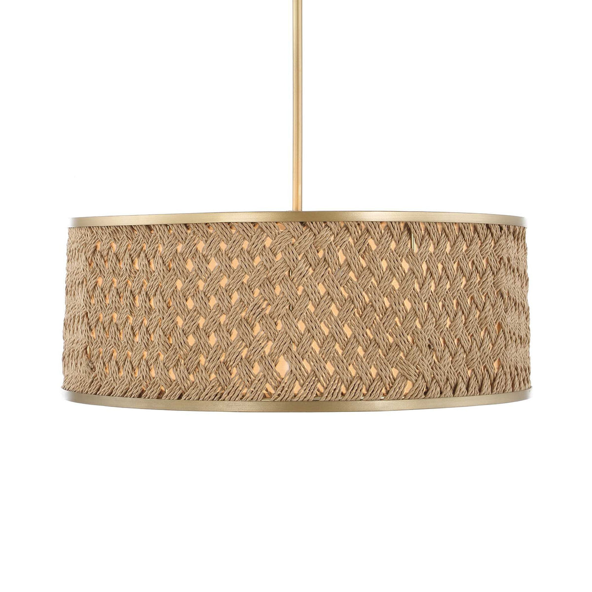 Pinchot - 4 Light Rattan Drum Pendant - Brown