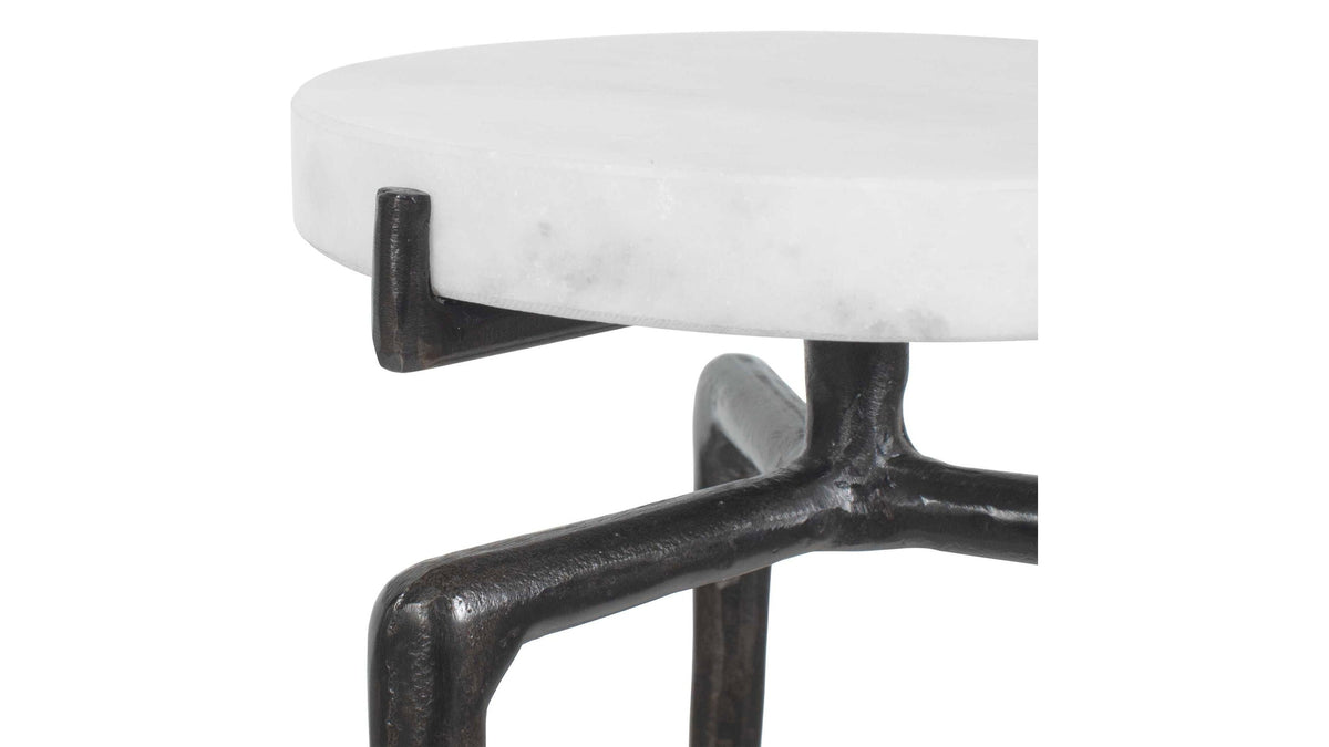 Tobias - Marble Slab Drink Table - Bronze / White