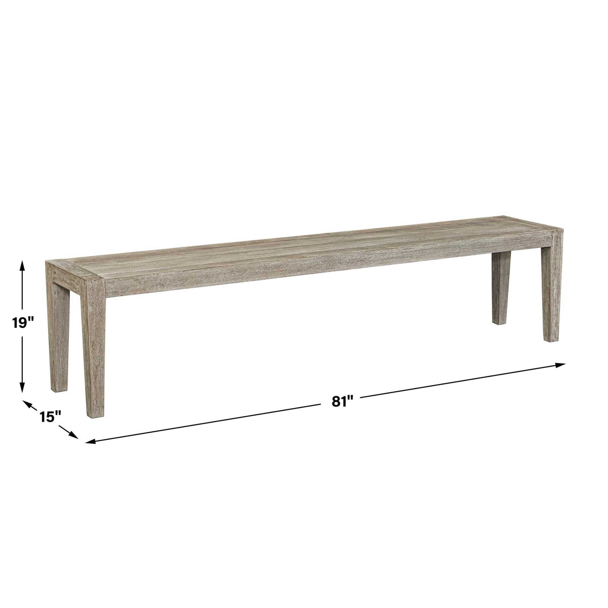 Kirkham - Wooden Outdoor Bench - Gray