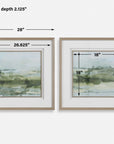 Soft Sage - Abstract Landscape Prints (Set of 2) - Gray