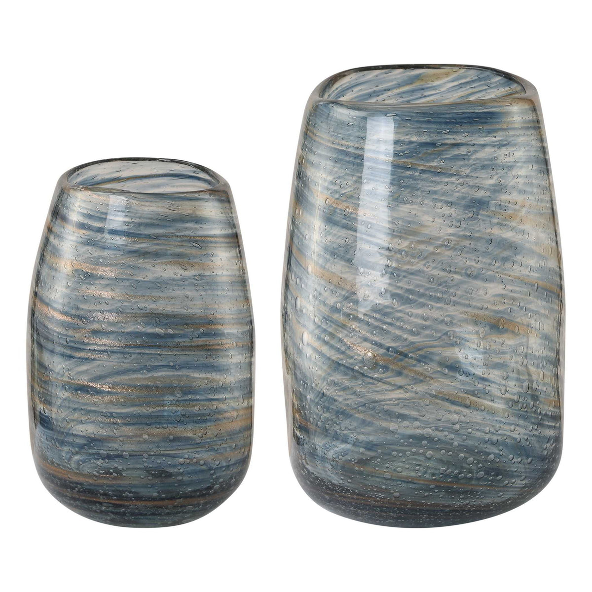 Aurora - Swirl Glass Vases Set of 2