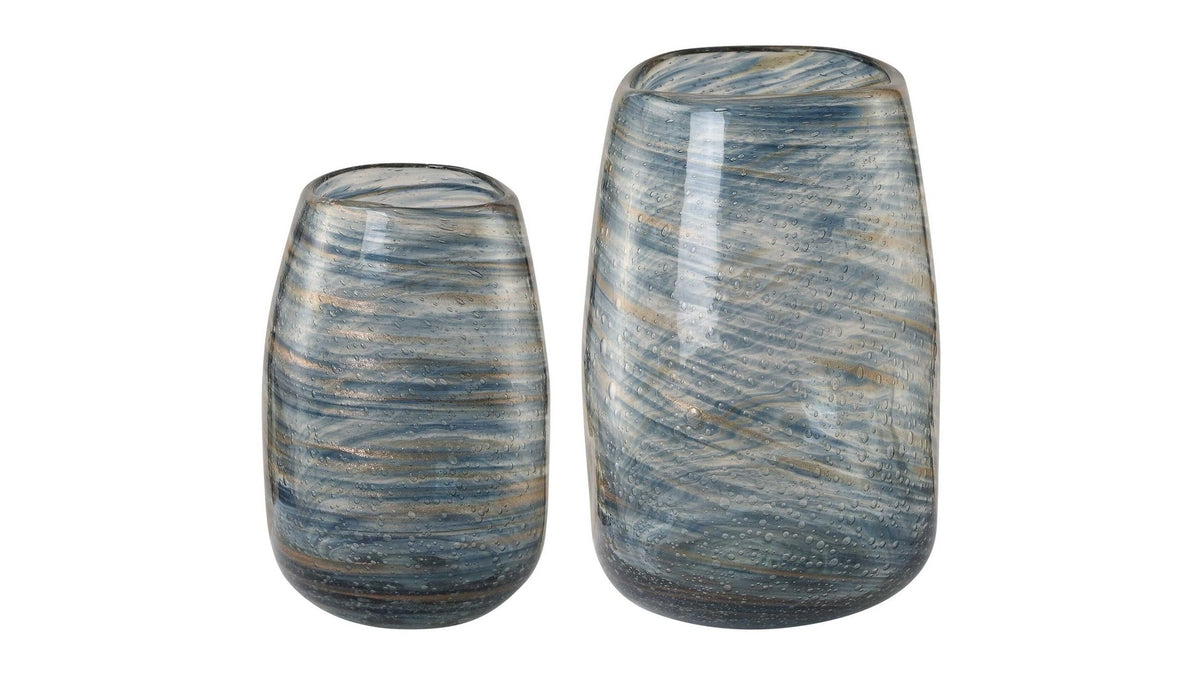 Aurora - Swirl Glass Vases Set of 2