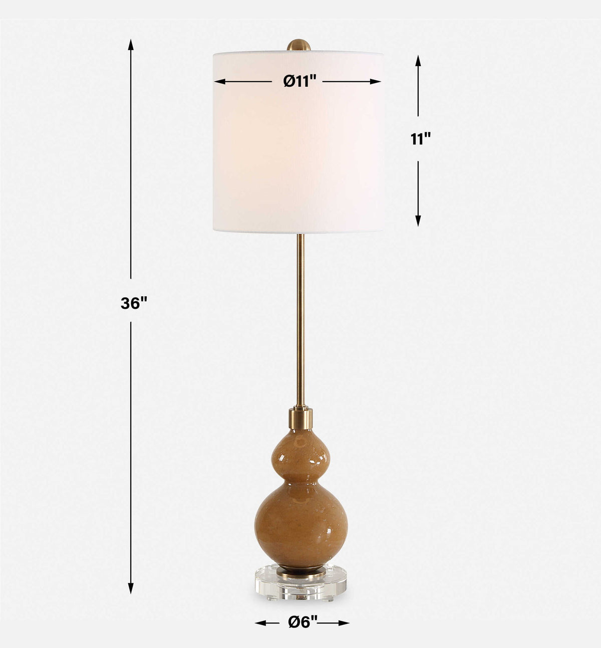 Sienna - Glass Buffet Lamp - Caramel
