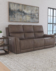 Carter - Power Reclining Sofa With Console & Power Headrests & Lumbar - Cappuccino