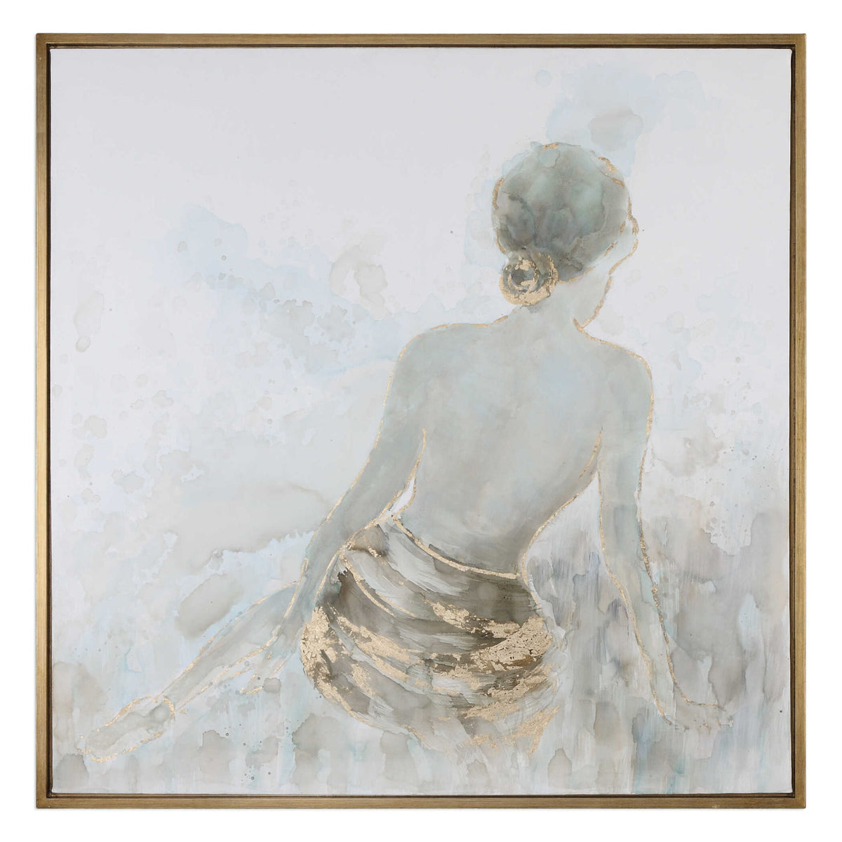 Gold Highlights - Feminine Art - Light Gray