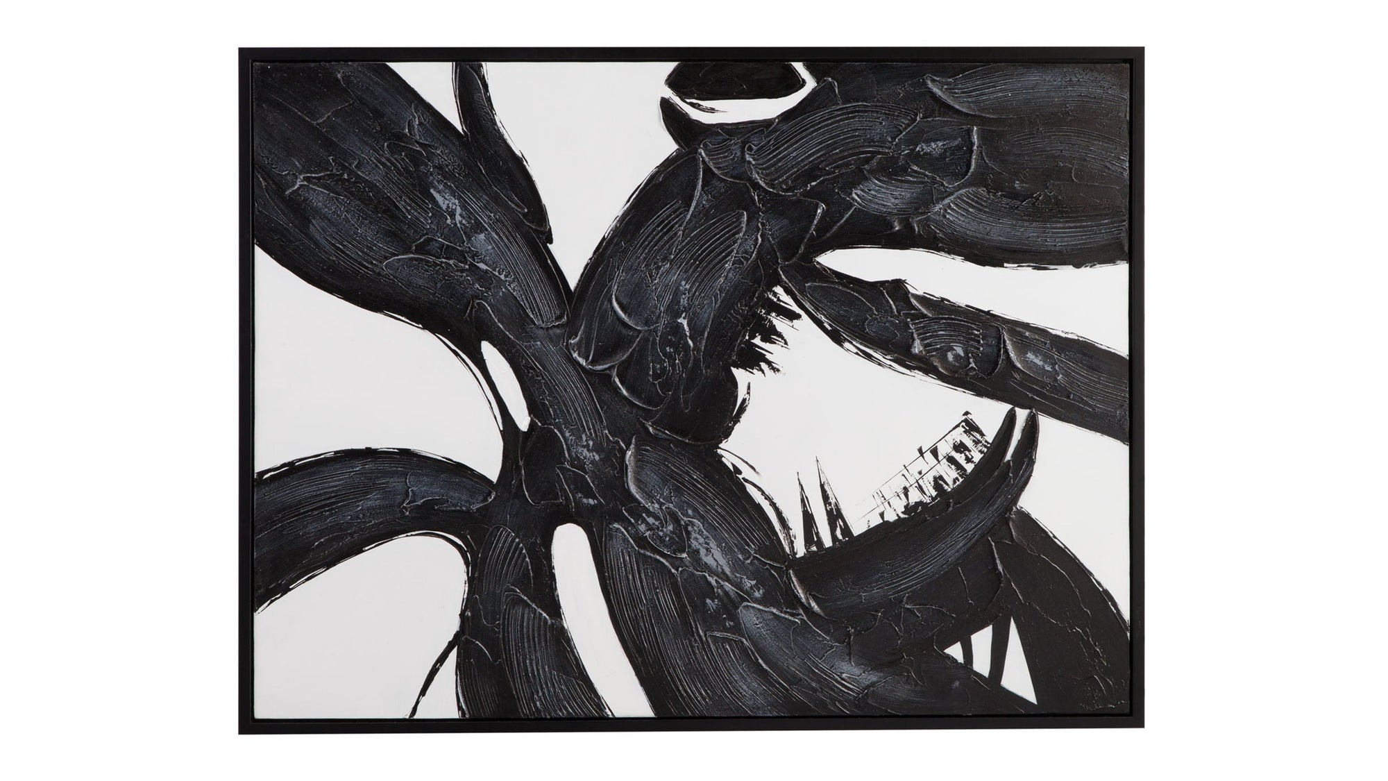 Shadows Fall Framed Canvas - Black / White