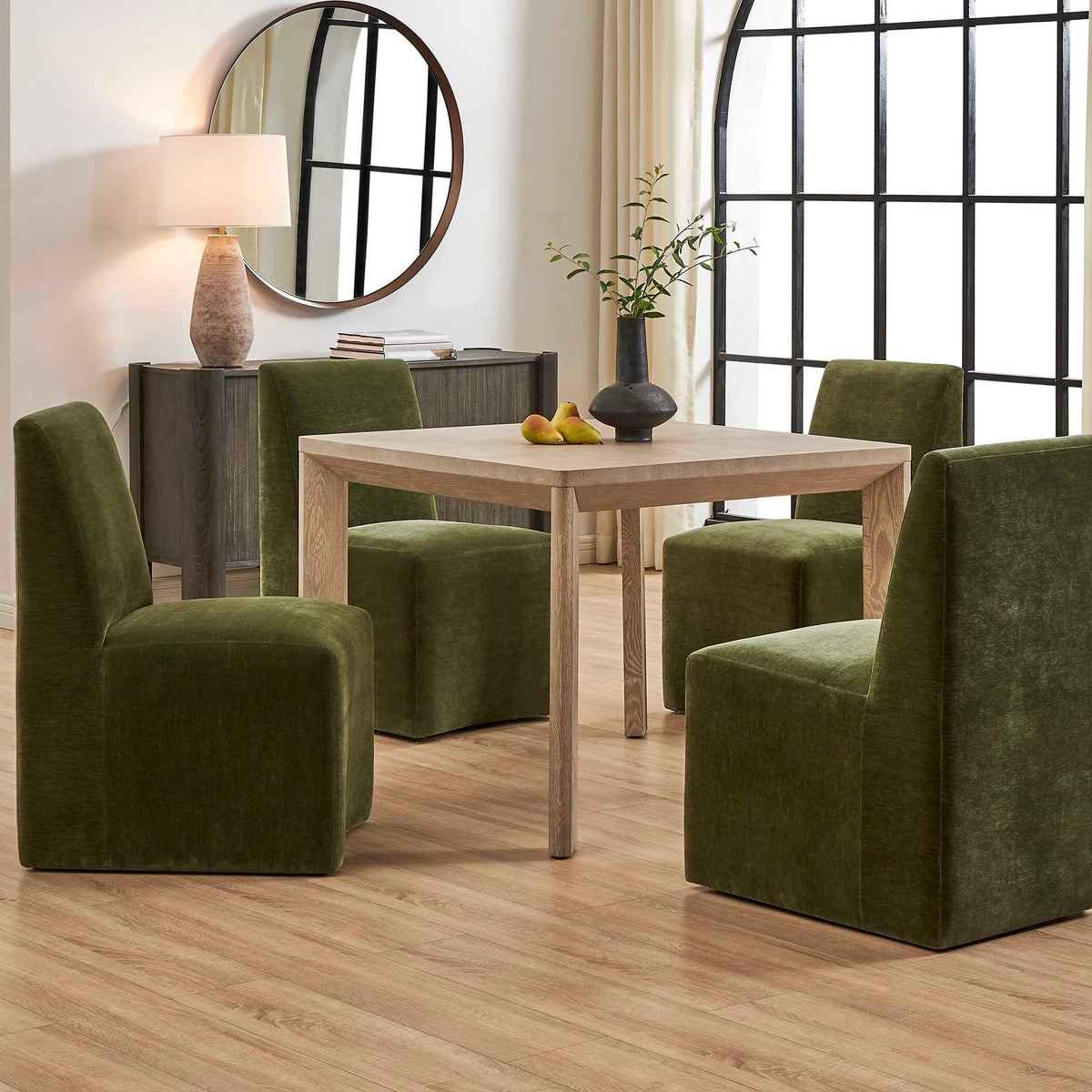 Noval - Square Dining Game Table - White / Woodtone