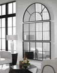 Rousseau - Iron Window Arch Mirror - Black