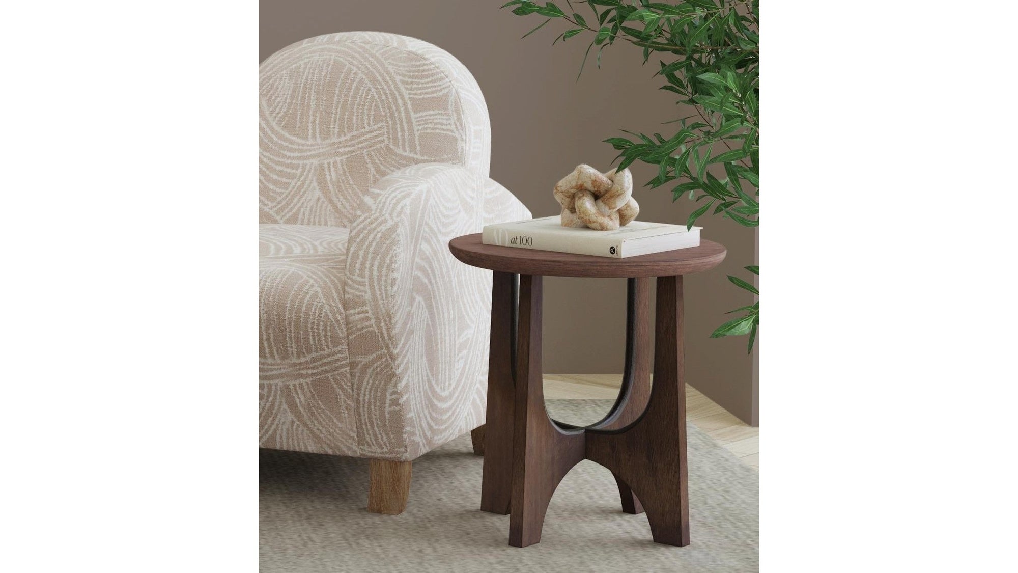 Dunnigan - Oak End Table - Dark Brown