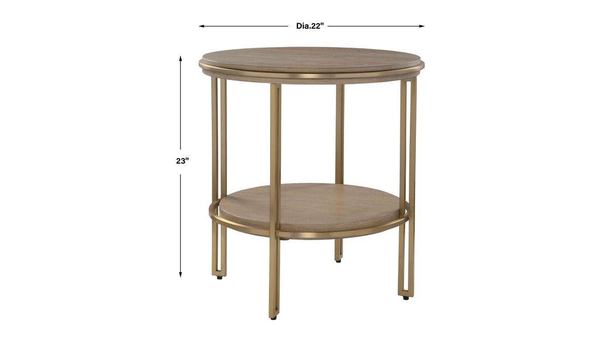 Elise - Round Brass Side Table