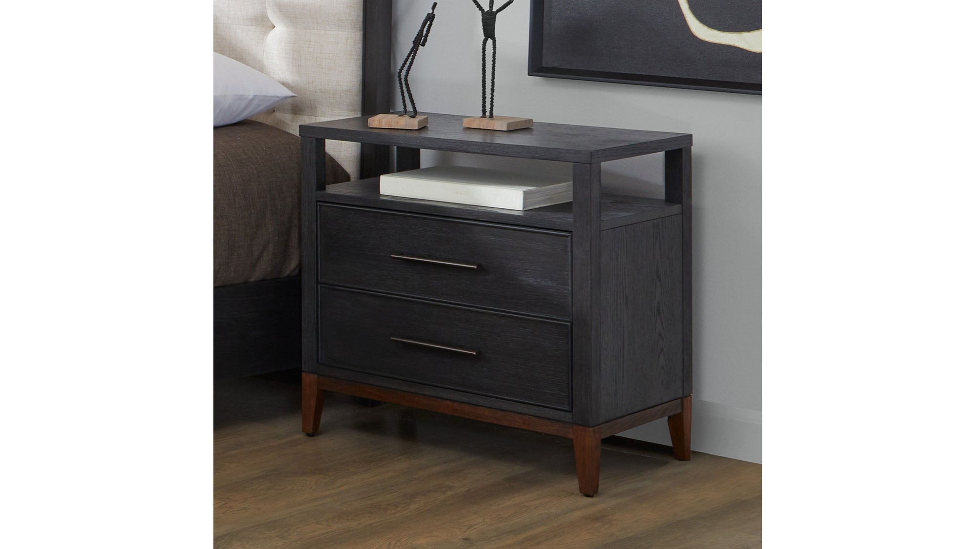 Waterfall - Nightstand - Black