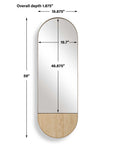 Russo - Travertine Tall Oval Mirror - Bronze / Brown / Gold