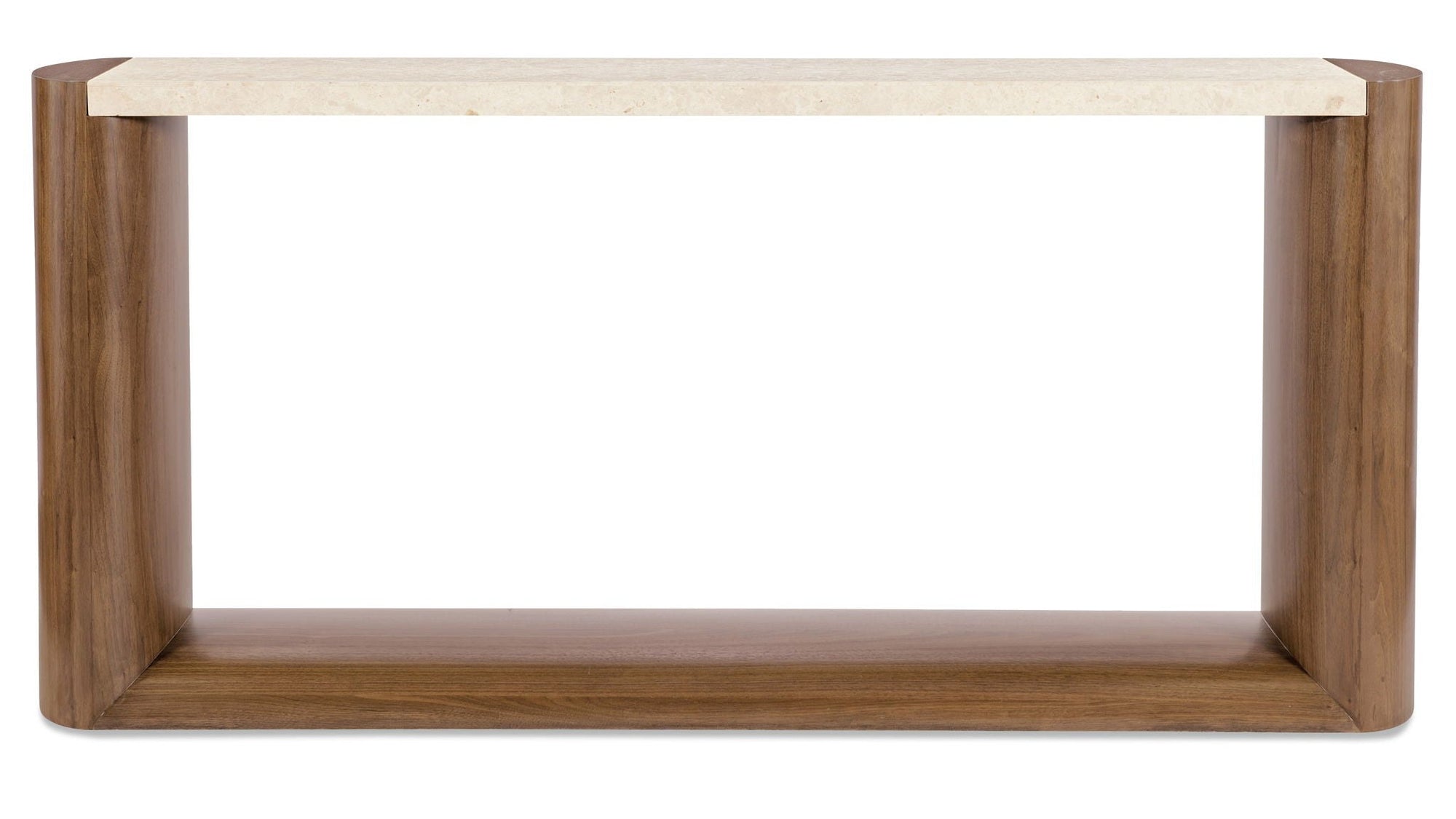 Eleana - Marble Top Console Table - Medium Wood