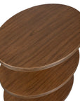 Top - Tier Oval Walnut Side Table - Woodtone