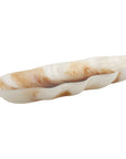 Organic Elegance - Wavy Oval Bowl - Brown / White