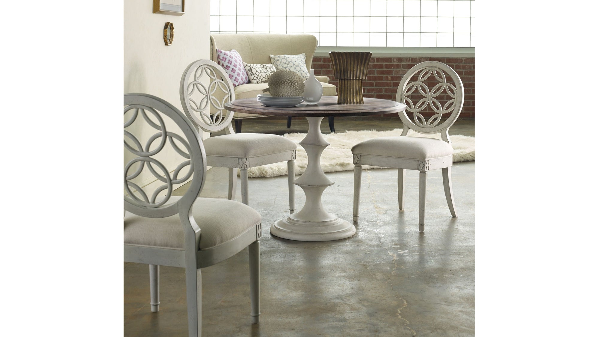 Melange - Brynlee 42" Table - White