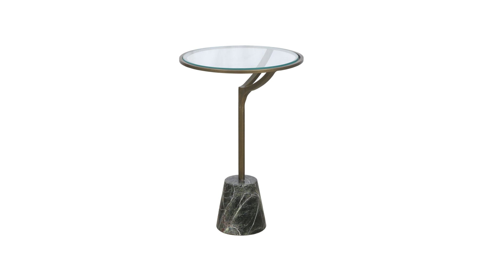 Gianna - Accent Table - Antique Brass / Green Marble