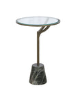 Gianna - Accent Table - Antique Brass / Green Marble