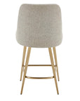 Bramwell - Upholstered Counter Stool - Gray / Gold