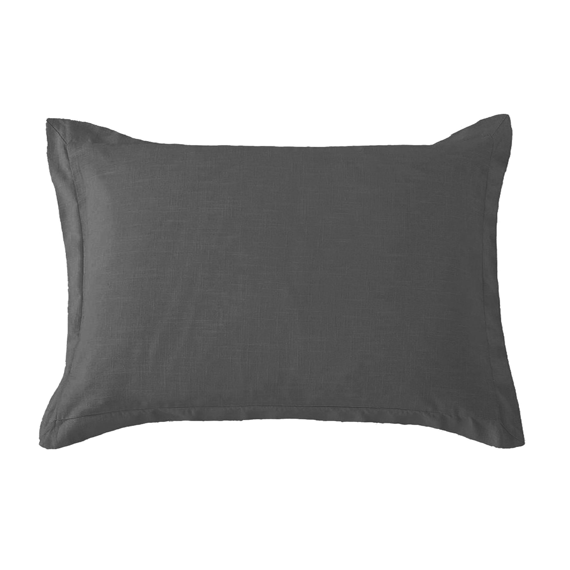 Hera - Washed Linen Tailored Dutch Euro Pillow - Slate
