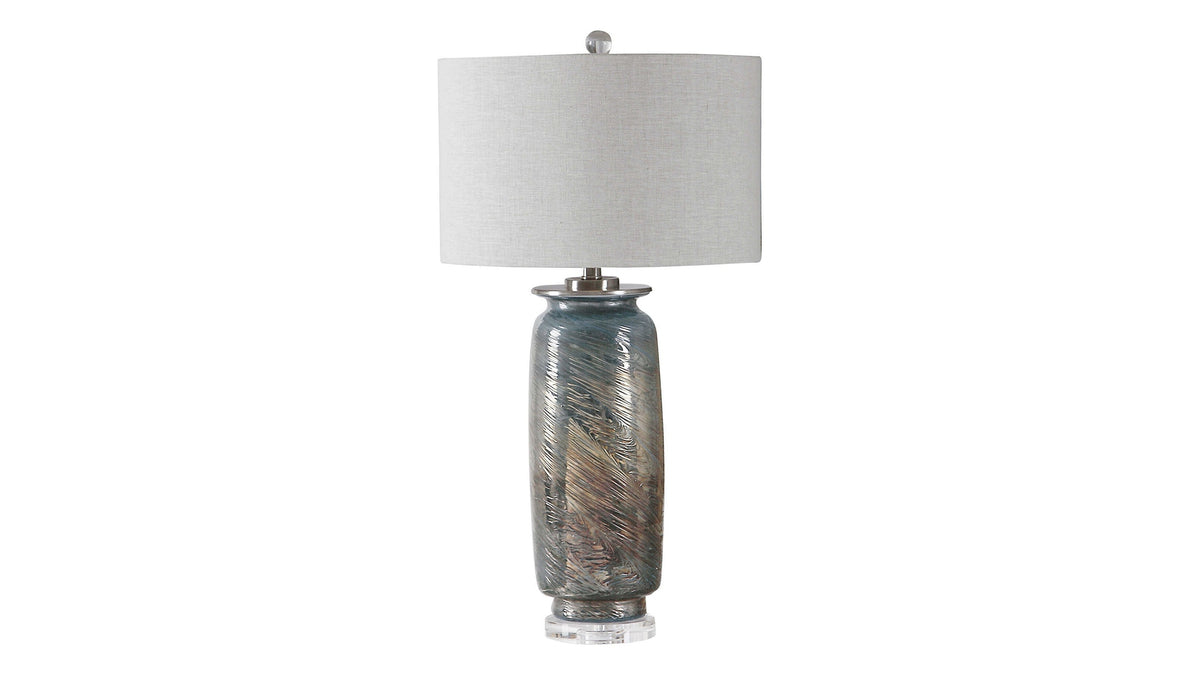 Olesya - Swirl Glass Table Lamp - Blue