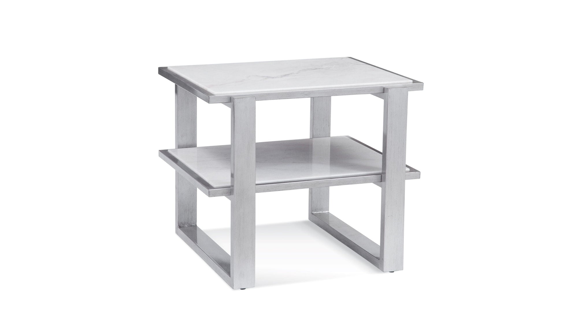 Hessle - Rectangle End Table - Silver