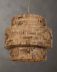 Water Hyacinth - 4 Light Woven Pendant - Light Brown