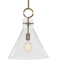 Imbuto - Funnel Glass 1 Light Pendant - White & Gold
