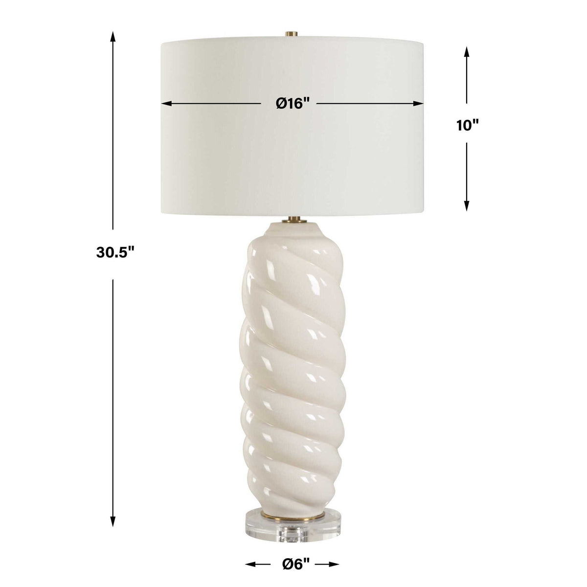 Anneli - Swirl Table Lamp - White