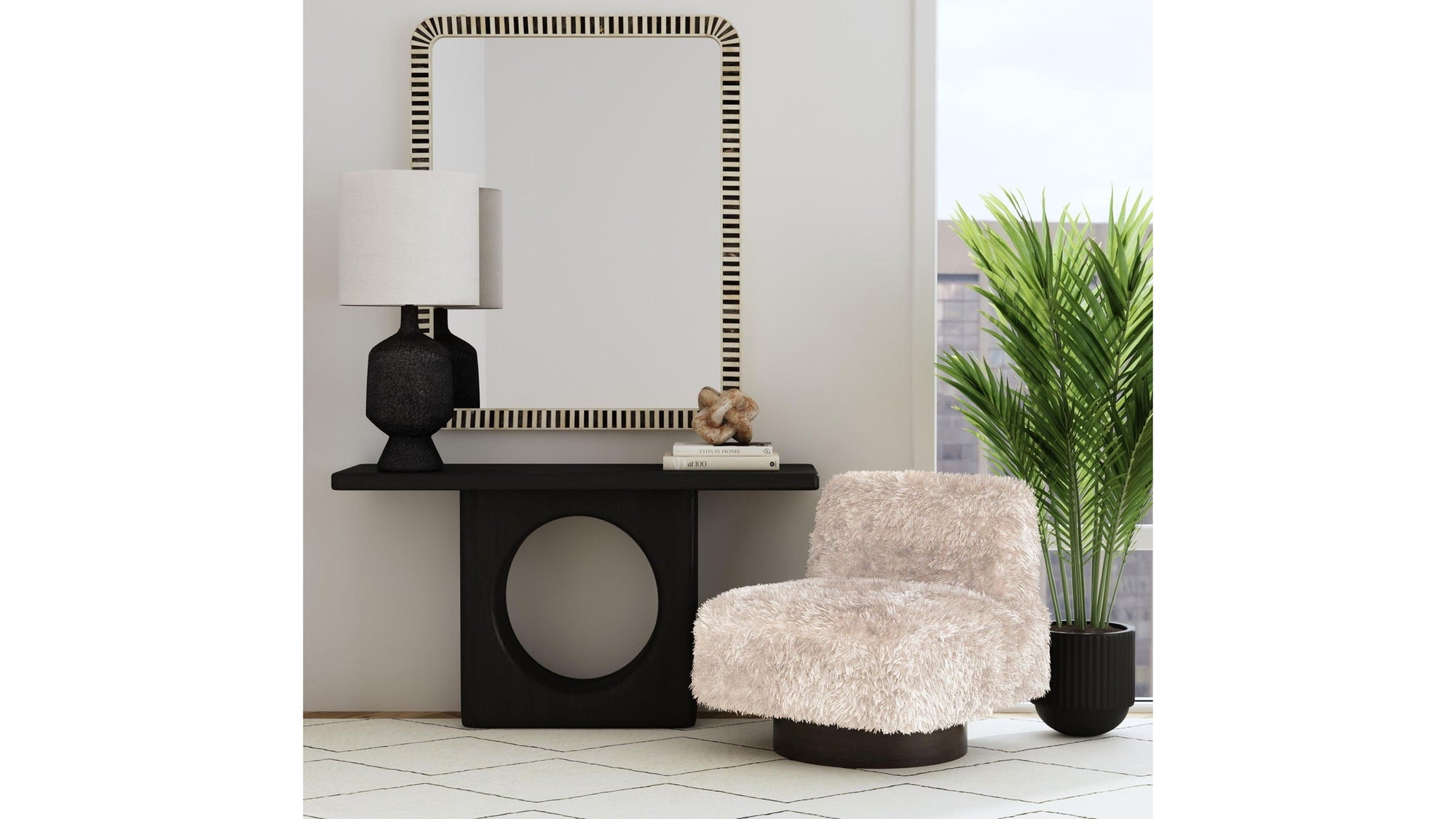 Hartley - Table Lamp - Dark Gray / White