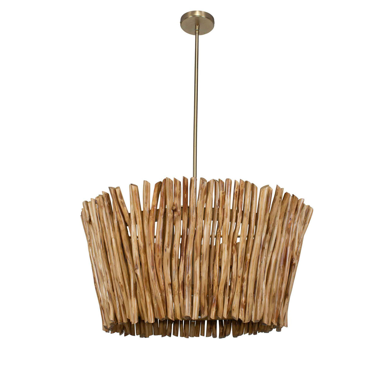 Rhea - 4 Light Wood Branch Chandelier - Woodtone