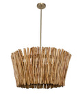 Rhea - 4 Light Wood Branch Chandelier - Woodtone