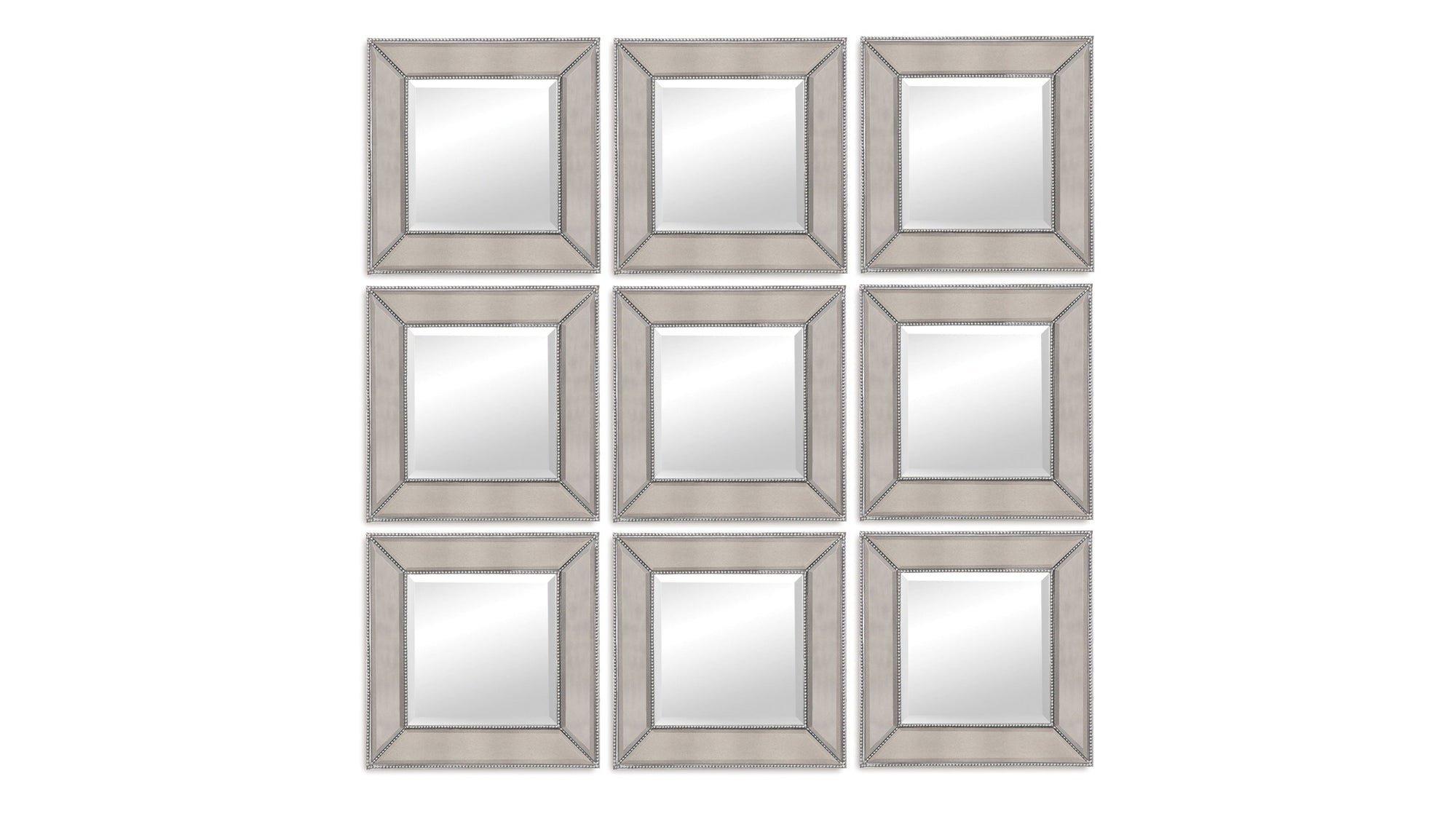 Beaded - Wall Mirror - Silver Leaf