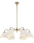 Biddeford - 6 Light Beaded Pendant - White